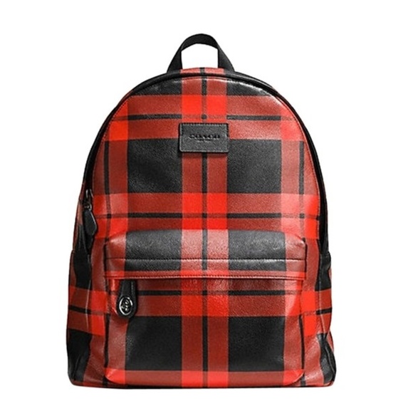 GORGEOUS! Coach Mount Plaid Tartan Buffalo check Backpack - Picture 1 of 7